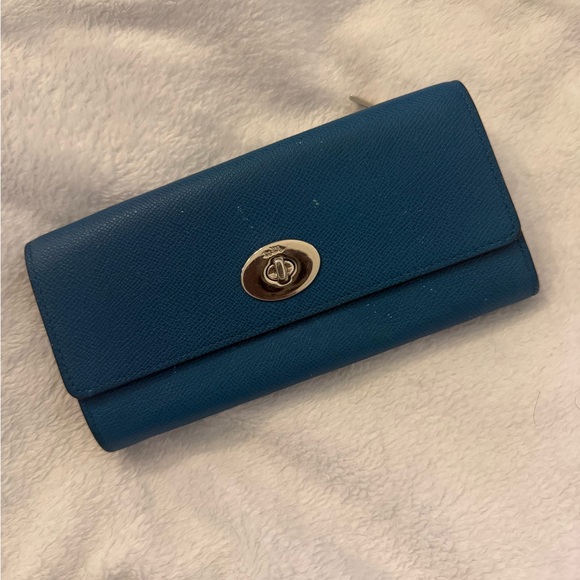 Coach Handbags - Vintage Coach Blue Leather Wallet